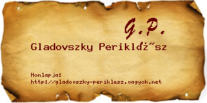 Gladovszky Periklész névjegykártya